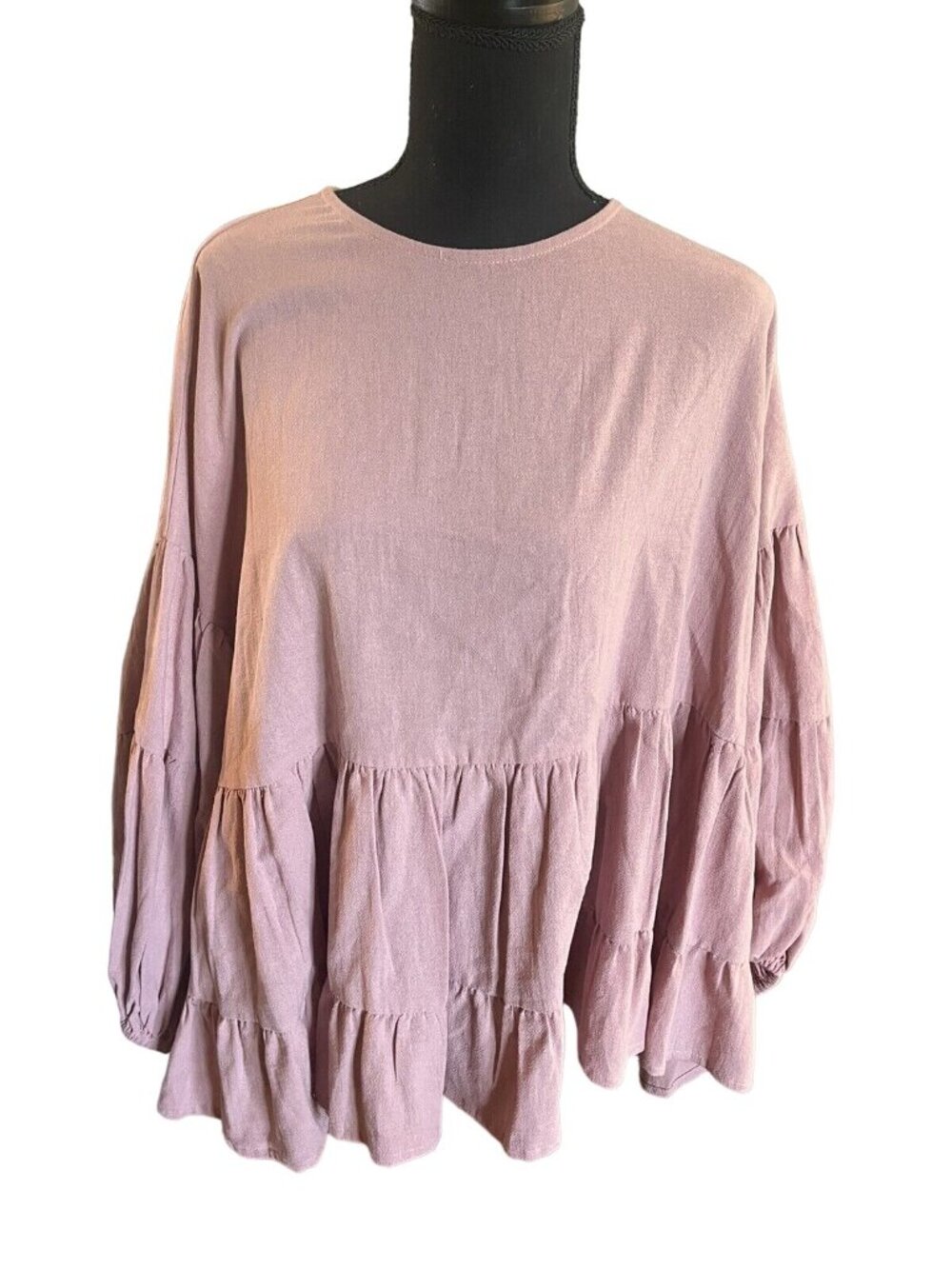 Mudpie Woman's Pink Peplum Goldie Flounce blouse NWT Top Size Large